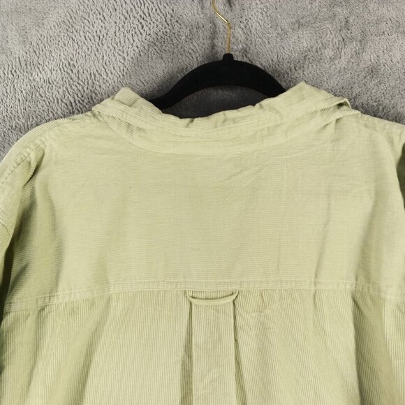 FASHION BUG Embroidered Fall Corduroy Button Up Shirt 22/24W 100% Cotton Green - Picture 11 of 13